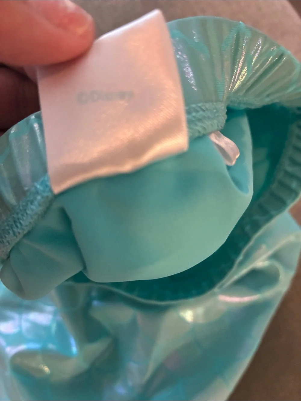 Girls Disney Little Mermaid Aqua Mermaid-Scale Skirt w/ Tulle Ruffle hem